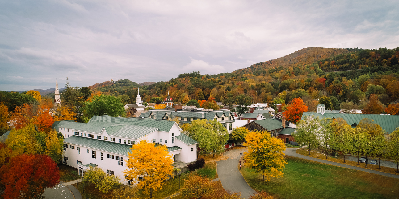 Aerial Campus View in Fall