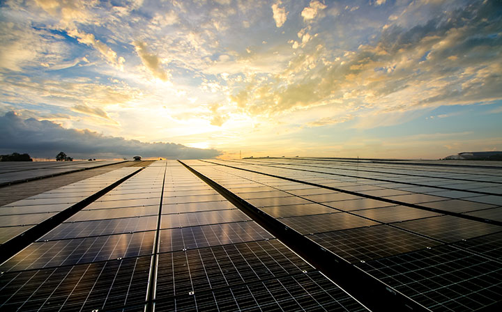 Solar Panels at Dusk