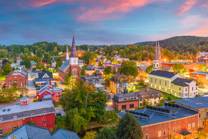 Aerial View of Montpelier, Vermont